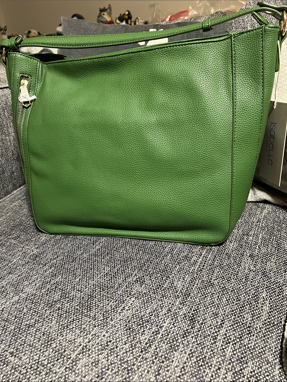 NWT Isabelle Green Vegan Leather Shoulder Bag with Cross Body